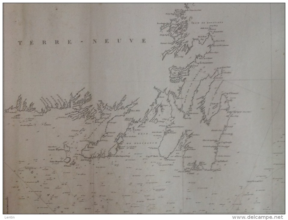 Carte Générale Des Bancs De Terre Neuve Levée Par C.F.Lavaud Capitaine De Corvette En 1839 - Nautical Charts