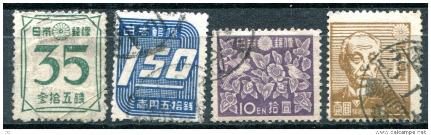 JAPON - Y&T 368, 370, 372, 376 - Oblitérés