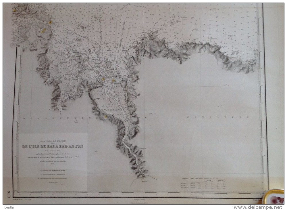 Lot De Cartes - De L´ile De Bas à Beg An Fug  + De Pontusval à L´ile De Bas - Levées En 1837 (dépot En 1842 ) - Cartes Marines