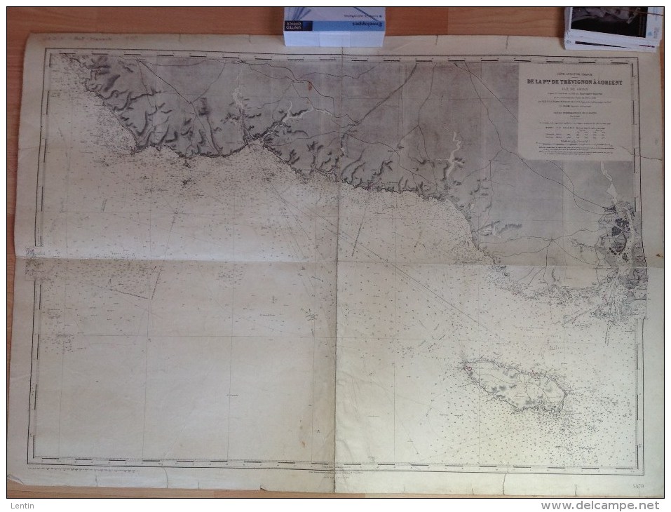 Morbihan - Lot De 2 Cartes Marines : De Quiberon à Penerf + De Trevignon à Lorient,  ïle De Groix - Cartes Marines