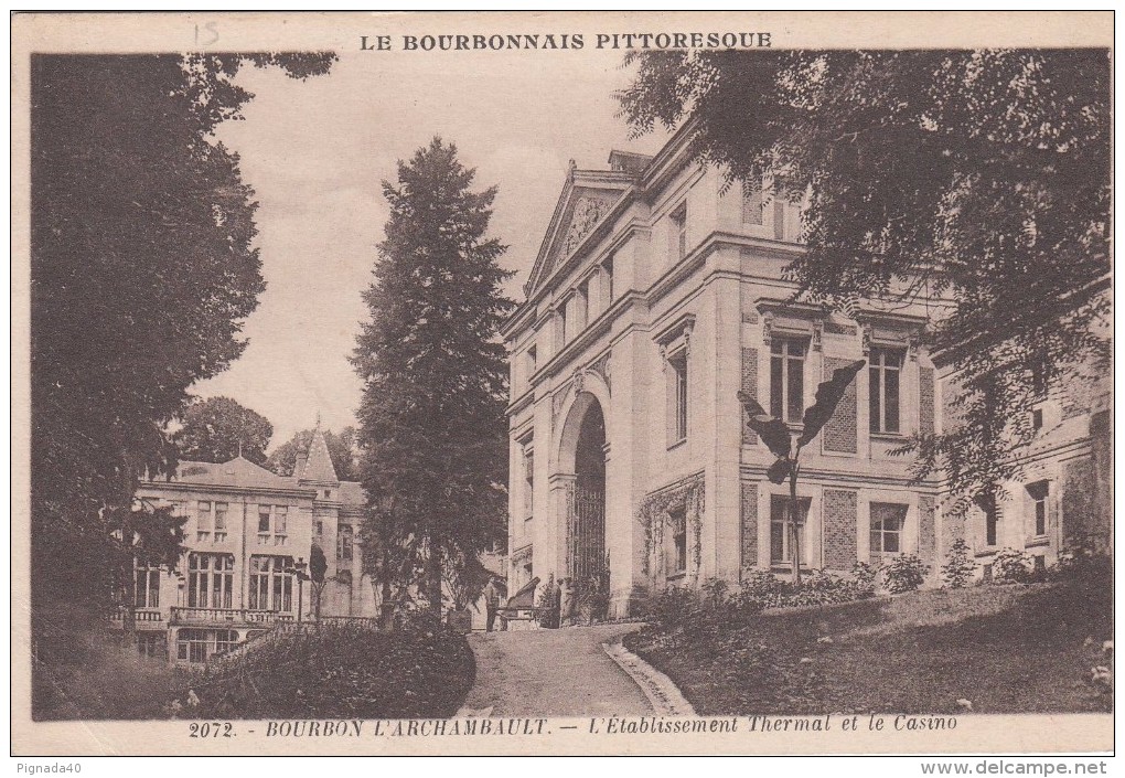 G , Cp , 03 , BOURBON-L'ARCHAMBAULT , L'Établissement Thermal Et Le Casino - Bourbon L'Archambault