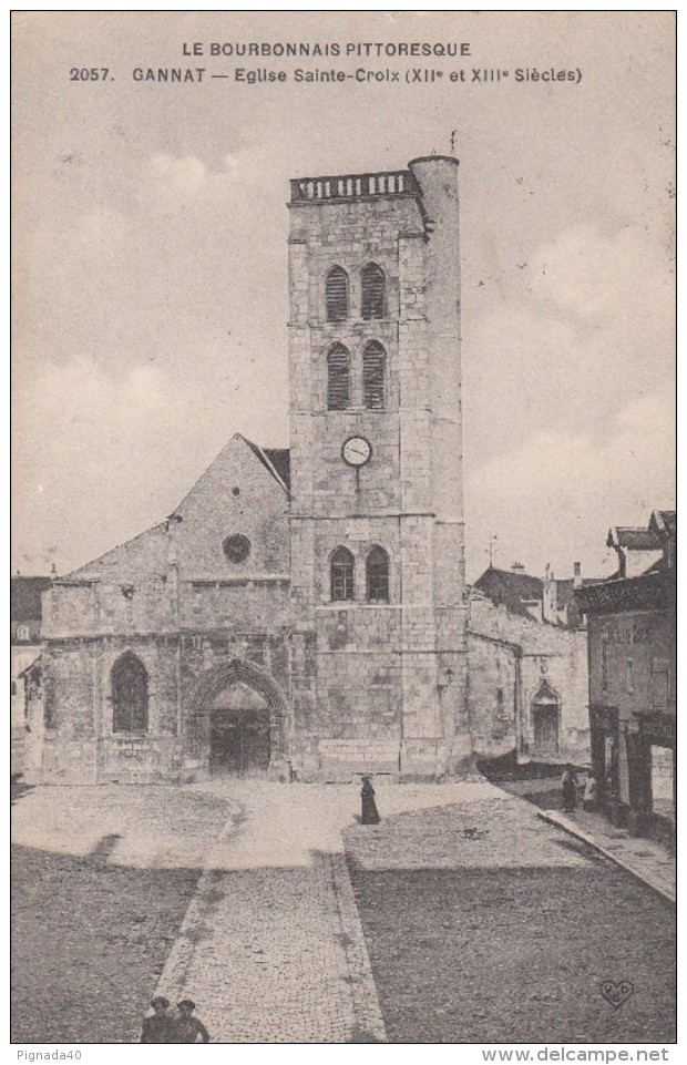 G , Cp , 03 , GANNAT , Église Sainte-Croix (XIIe Et XIIIe S.) - Bourbon L'Archambault