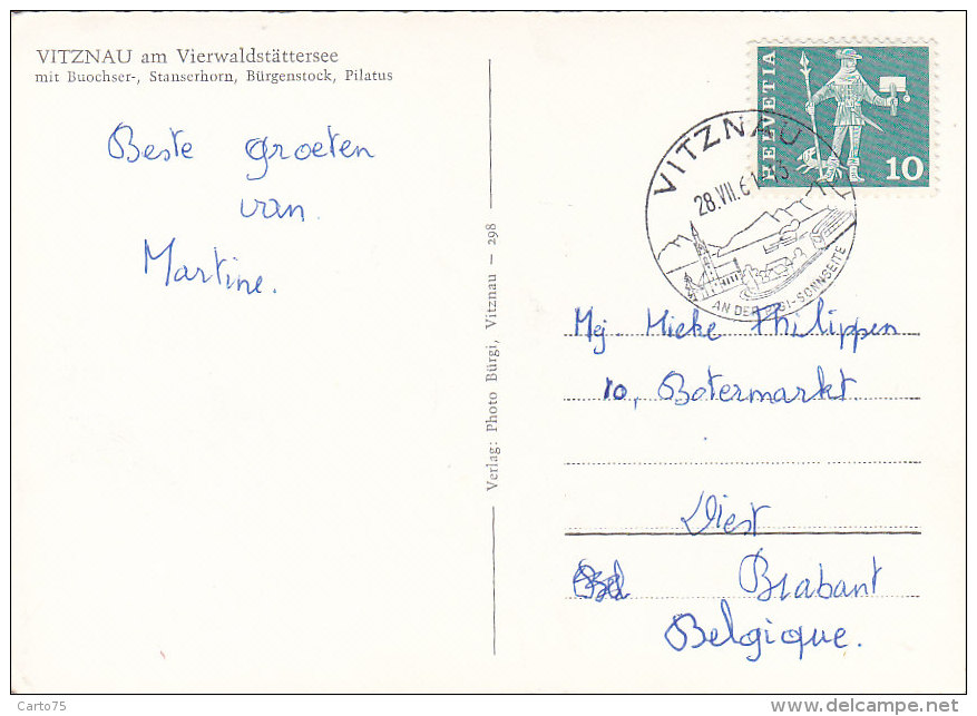 Suisse -  Vitznau - Flugaufnahme - Postmarked 1961 - Vitznau