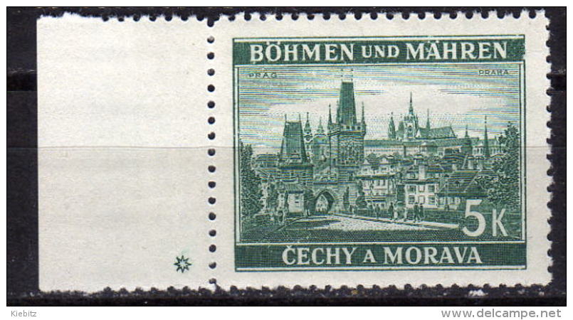 BÖHMEN&MÄHREN 1939 - MiNr: 35 Rand Mit Stern  * / MH - Unused Stamps