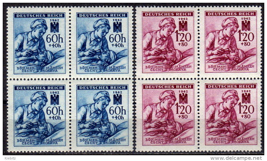 BÖHMEN&MÄHREN 1942 - MiNr: 111-112 4er   ** / MNH - Ungebraucht