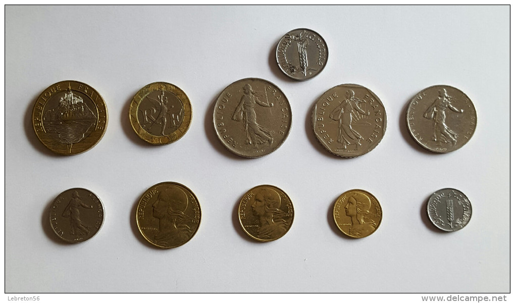 Série Complète De Francs Avant Le Passage à L'euro Série Mélangée - Vrac - Monnaies