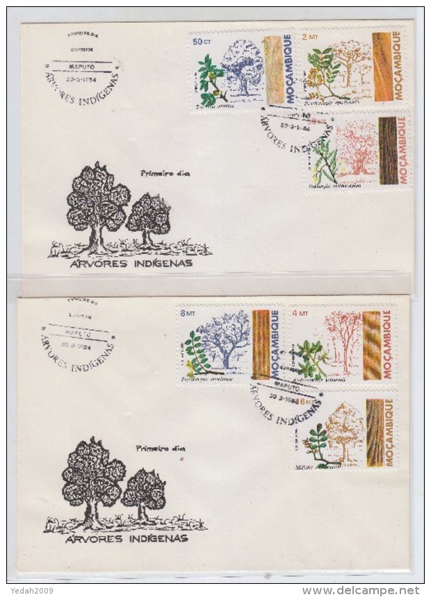 Mozambique TREES 2x FDC 1984 - Arbres