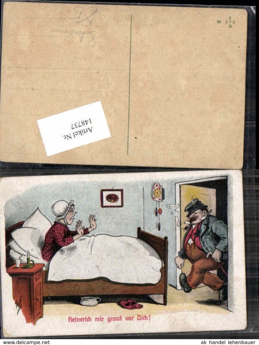 148737,Willi Scheuermann Scherzkarte Humor Juxkarte Betrunkener Mann Frau Mann - Scheuermann, Willi