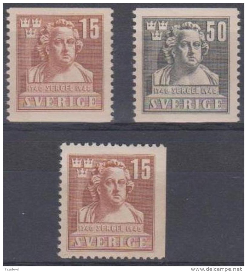 SWEDEN - 1940 Tobias Sergel. Scott 313-315. MNH ** - 1904-50