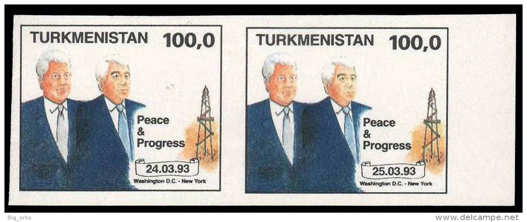 TURKMENISTAN - Peace & Progress - 2 Valori: 24.03.93 / 25.03.93 - Turkmenistan