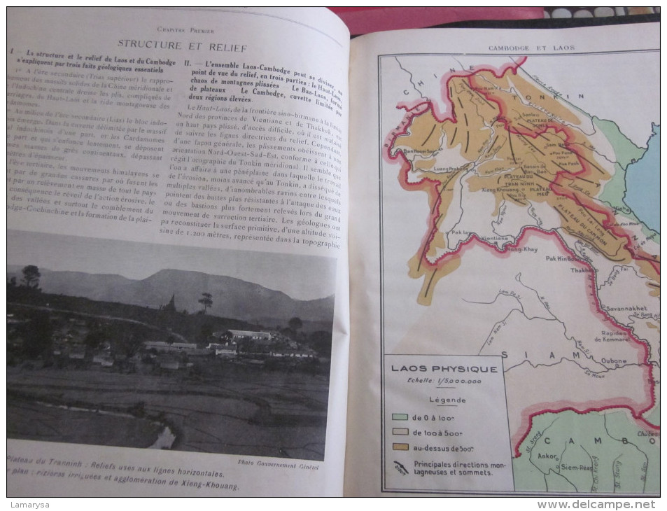 1932 Géographie De L´Indochine -Cambodge-Laos-Tonkin-Annam-Cochinchine-Gravures -Plans-Cartes-Photos - Geographie