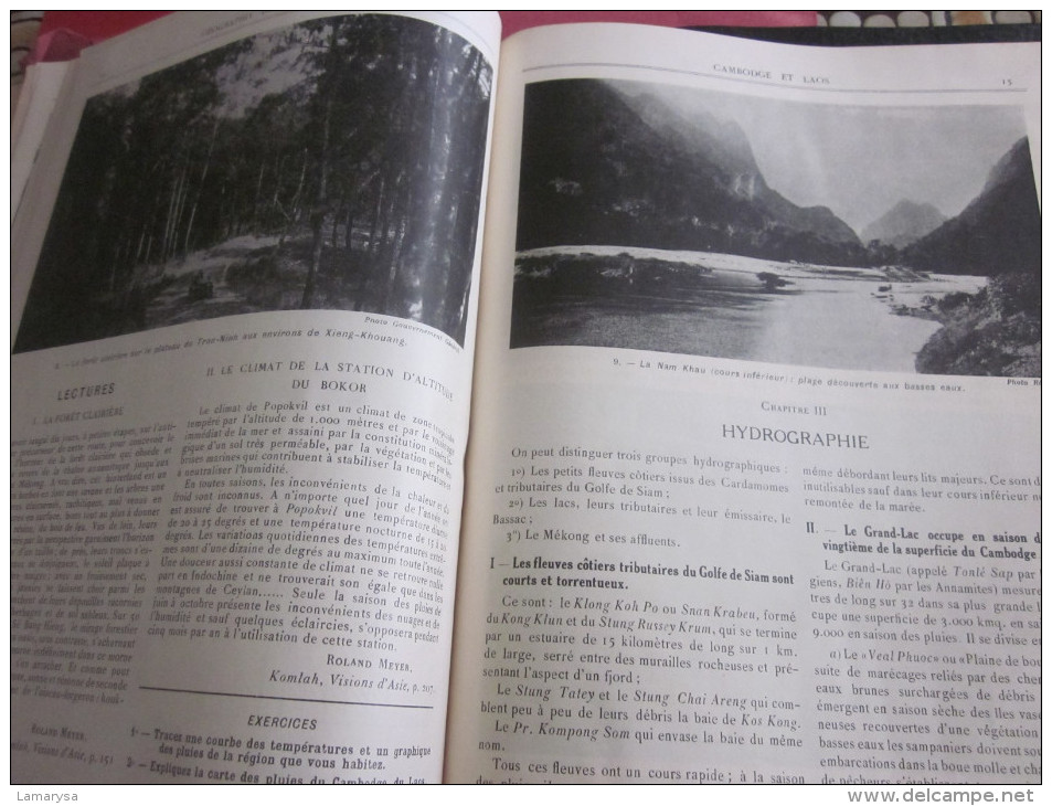 1932 Géographie de l´Indochine -Cambodge-Laos-Tonkin-Annam-Cochinchine-Gravures -Plans-Cartes-Photos