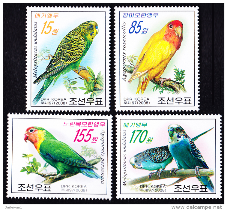 2008 North Korea Stamp Parrot 4v MNH - Corée Du Nord