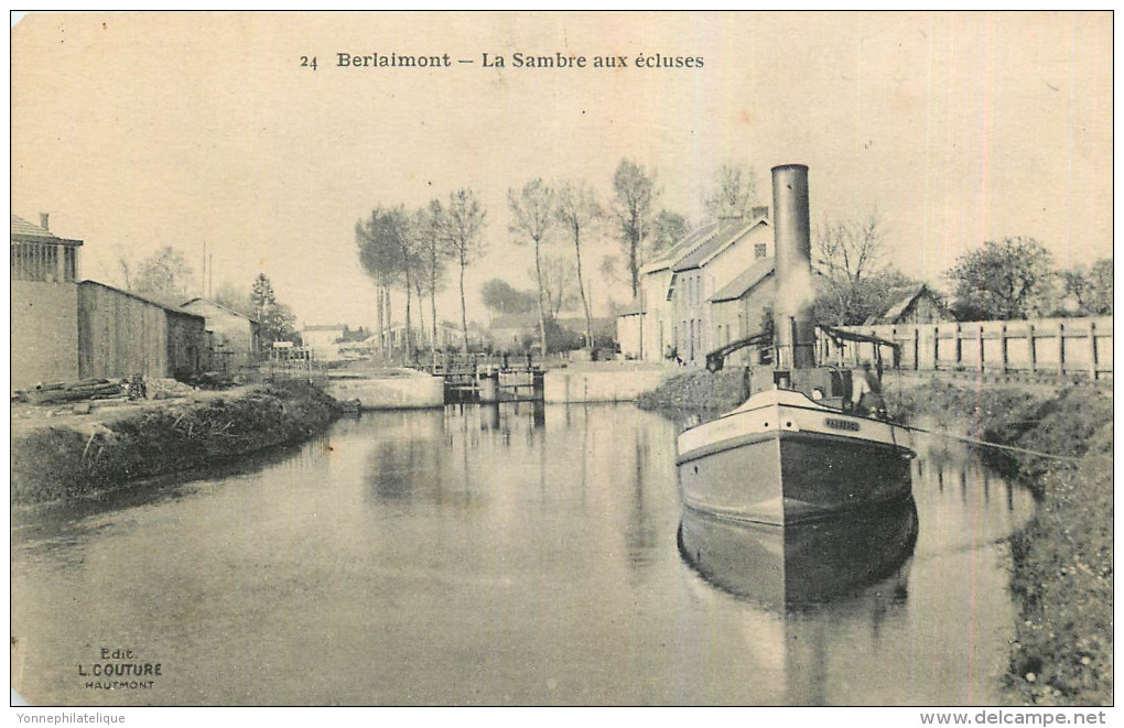 59 - NORD - Berlaimont - Sambre Aux écluses - Batellerie - Berlaimont