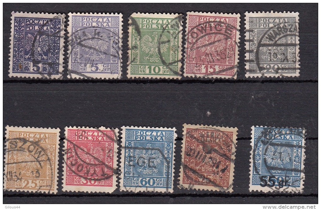 Pologne Sèrie Courant  10 Valeurs - Used Stamps