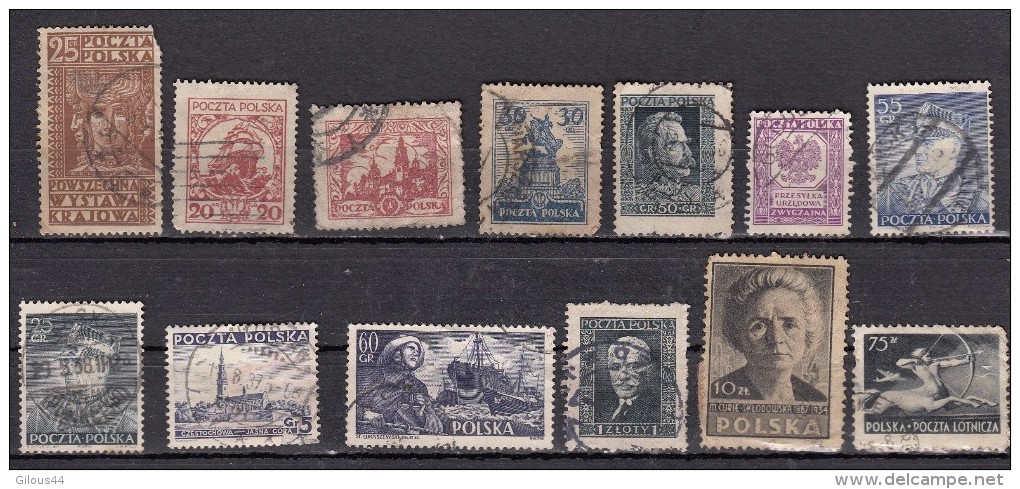 Pologne   Lot De 13 Timbres - Used Stamps