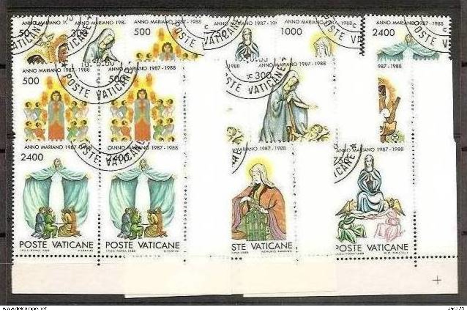 1988 Vaticano Vatican ANNO MARIANO  MARIAN YEAR 3 Serie Di 6v. Usate USED - Used Stamps