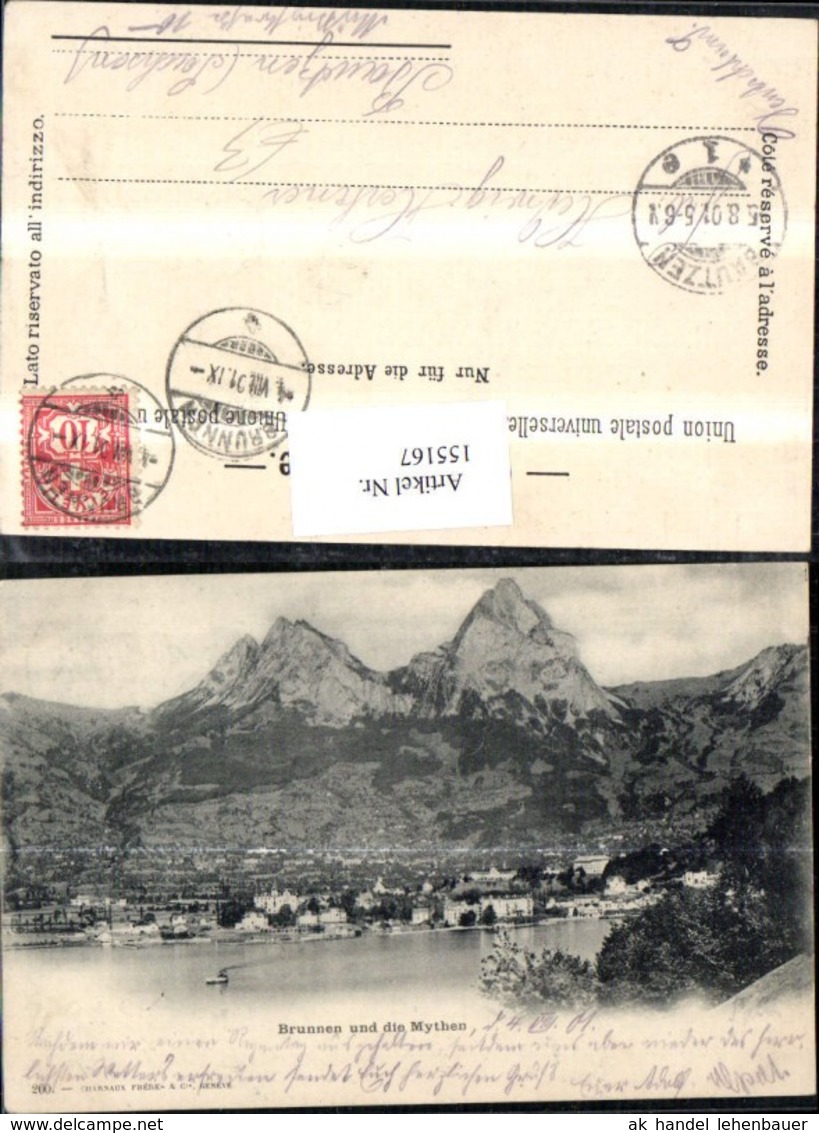 155167,Brunnen U. D. Mythen Ingenbohl Vierwaldst&auml;ttersee 1901 Kt Schwyz - Ingenbohl