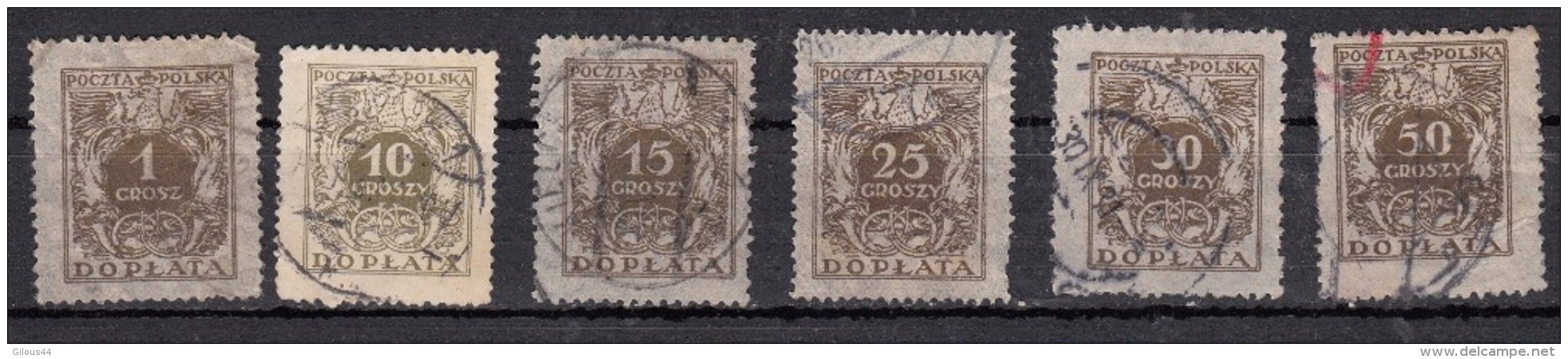 Pologne  Timbre Taxe  6 Valeurs - Postage Due