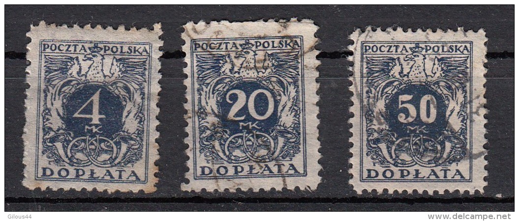 Pologne  Timbre Taxe  3 Valeurs - Taxe