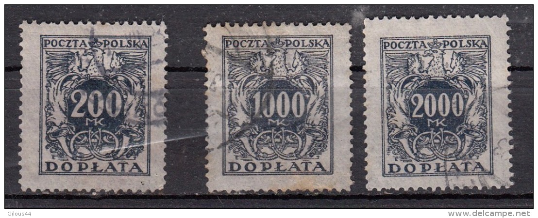 Pologne  Timbre   Taxe  3 Valeurs - Postage Due