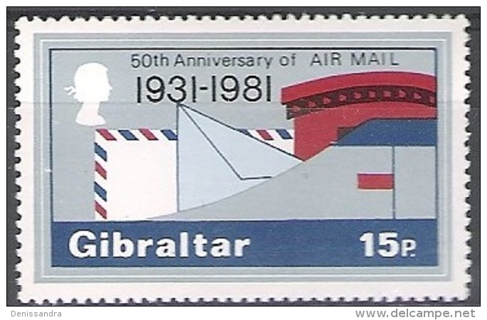 Gibraltar 1981 Michel 427 Neuf ** Cote (2008) 0.50 € 50 Ans Poste Aérienne - Gibraltar