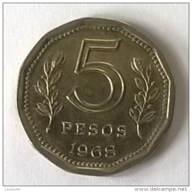 ARGENTINE -  5 Pesos 1968 - TTB - - Argentine