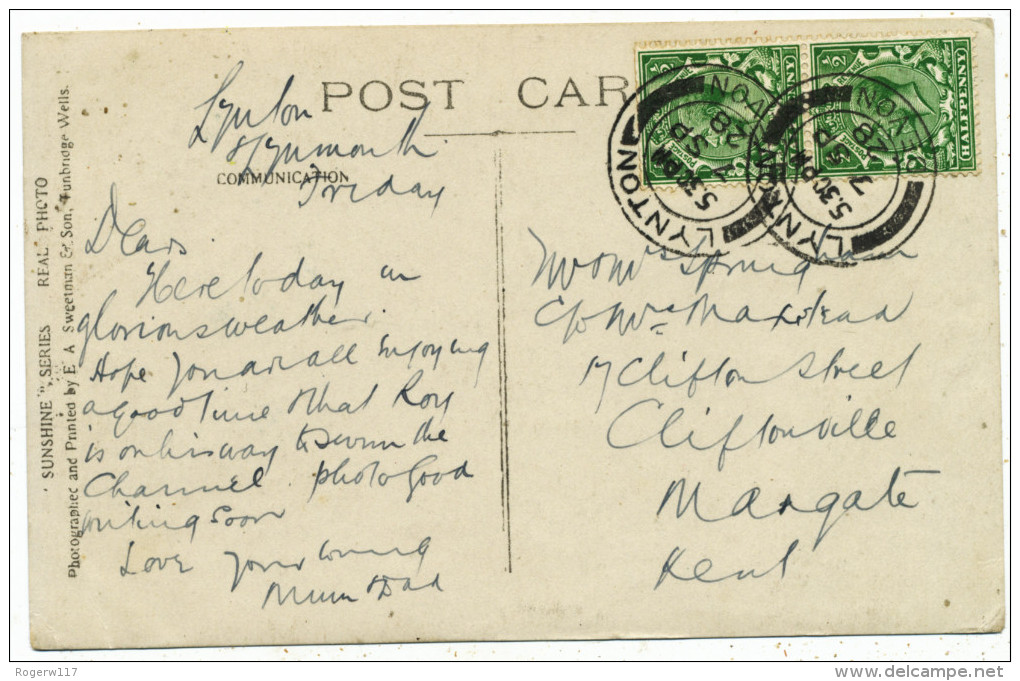 Valley Of Rocks, Lynton, 1928 Postcard - Lynmouth & Lynton