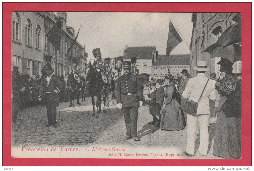 Gendarmes Cavaliers En Avant-garde à La Procession De Furnes / Veurne ( Voir Verso ) - Police - Gendarmerie