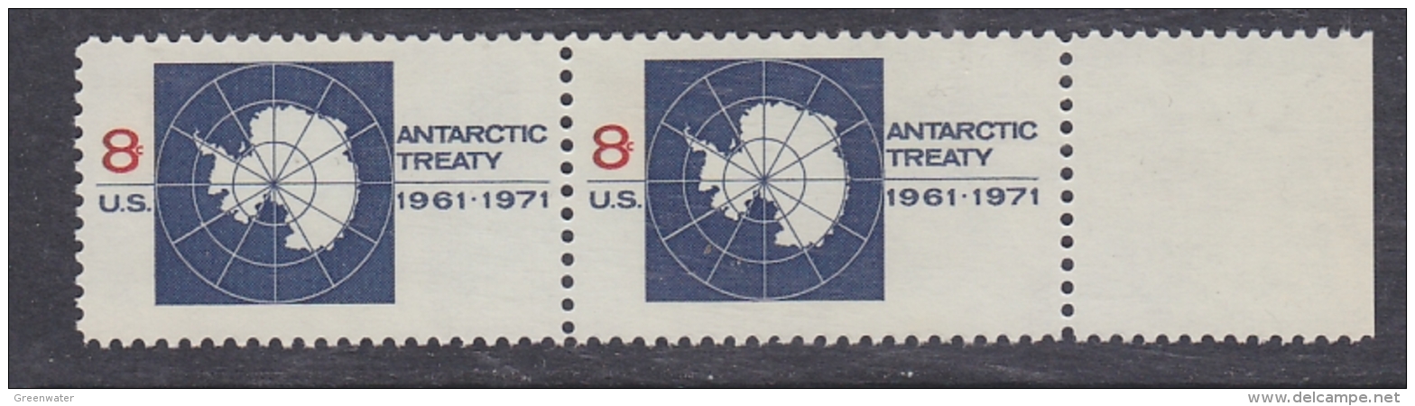 United States 1971 Antarctic Treaty 1v  Pair  ** Mnh  (31154A) - Traité Sur L'Antarctique