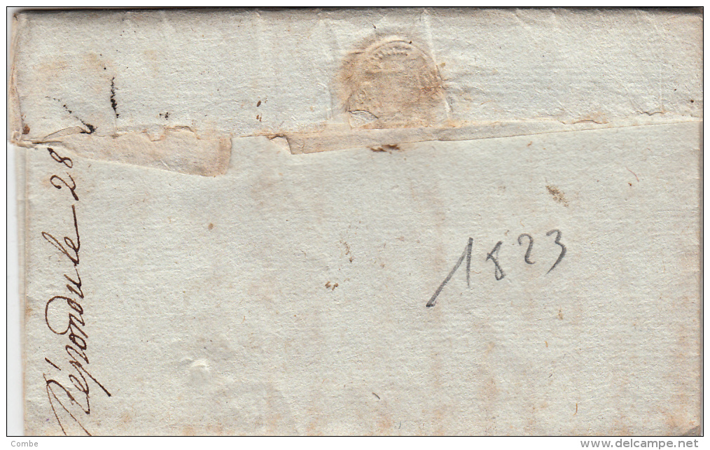 1823. LETTRE . AVEYRON REQUISTA. MP 11/RODEZ.  DELMAS   POUR  BORDEAUX / 1911 - 1801-1848: Vorläufer XIX