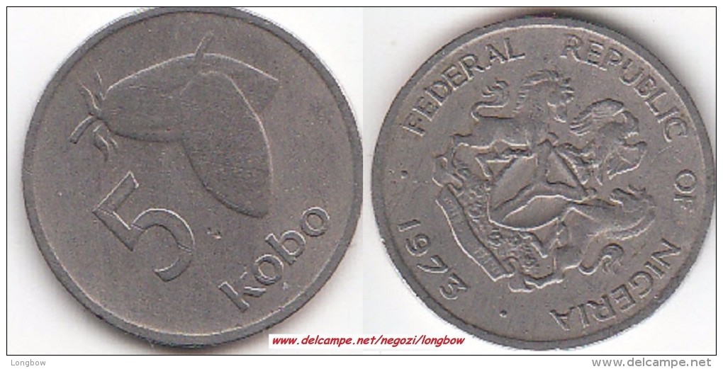 NIGERIA 5 Kobo 1973 KM#9.1 - Used - Nigeria