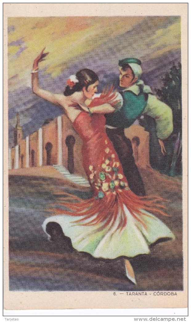 POSTAL DE UNA SEVILLANA BAILANDO (SEVILLA-BAILE-ANDALUCIA) TARANTA-CORDOBA (PABLO DÜMMATZEN) - Dances