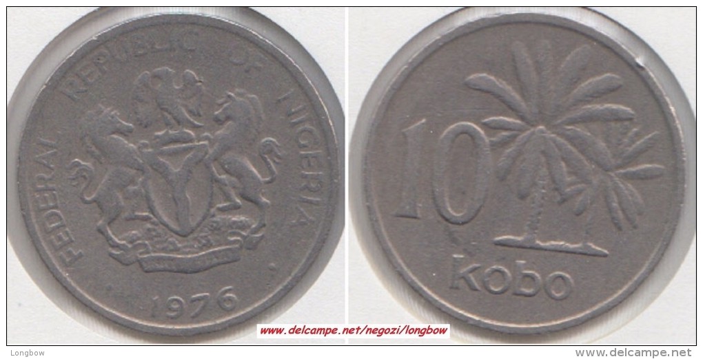 NIGERIA 10 Kobo 1976 KM#10.1 - Used - Nigeria