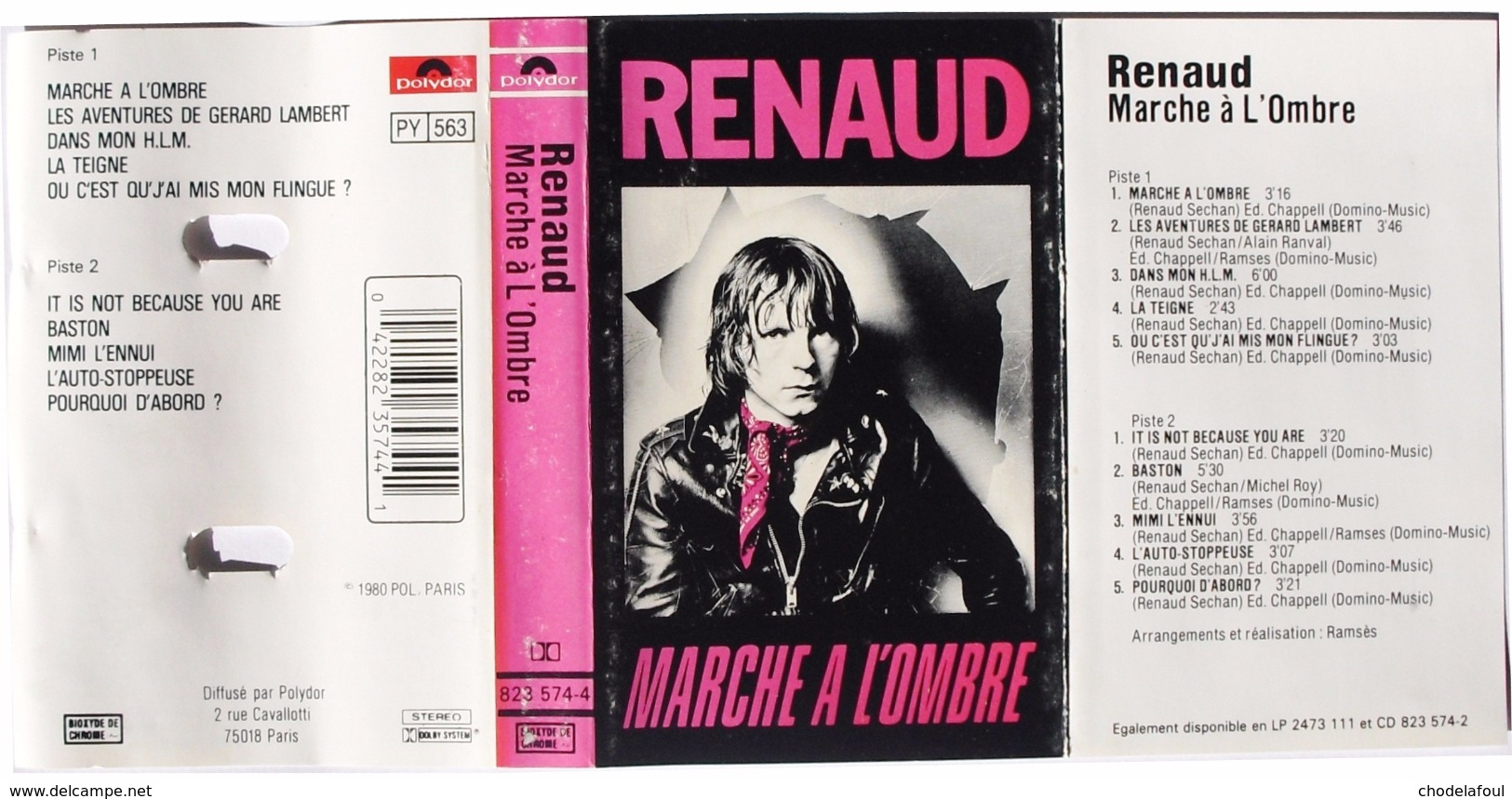 Cassette K7 Audio RENAUD Marche à L'Ombre Hollande1980 - Cassettes Audio