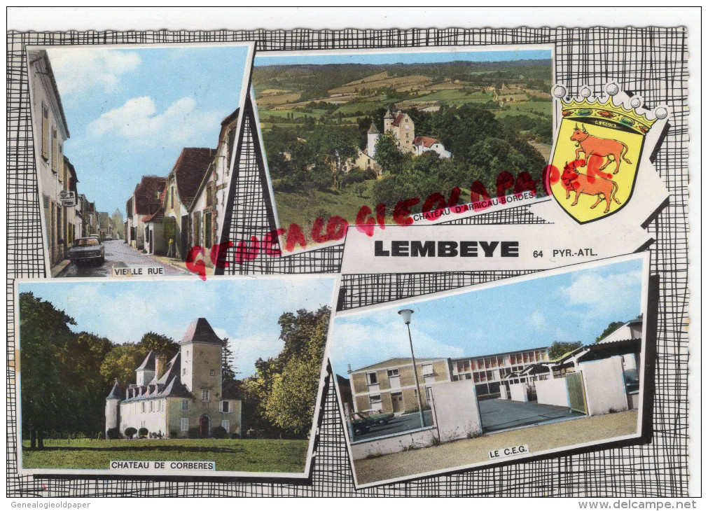 64 - LEMBEYE - LE COLLEGE - CHATEAU D' ARRICAU BORDES- VIEILLE RUE- CHATEAU DE CORBERES - Lembeye