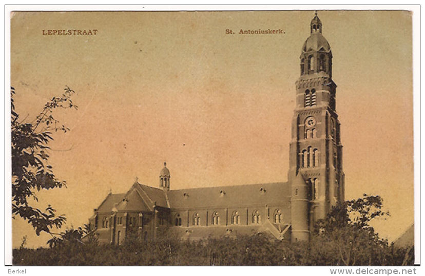 LEPELSTRAAT Bij Halsteren St. Antoniuskerk TULP Kaart Ca 1908 Zegel 1 Cent R 861 - Autres & Non Classés