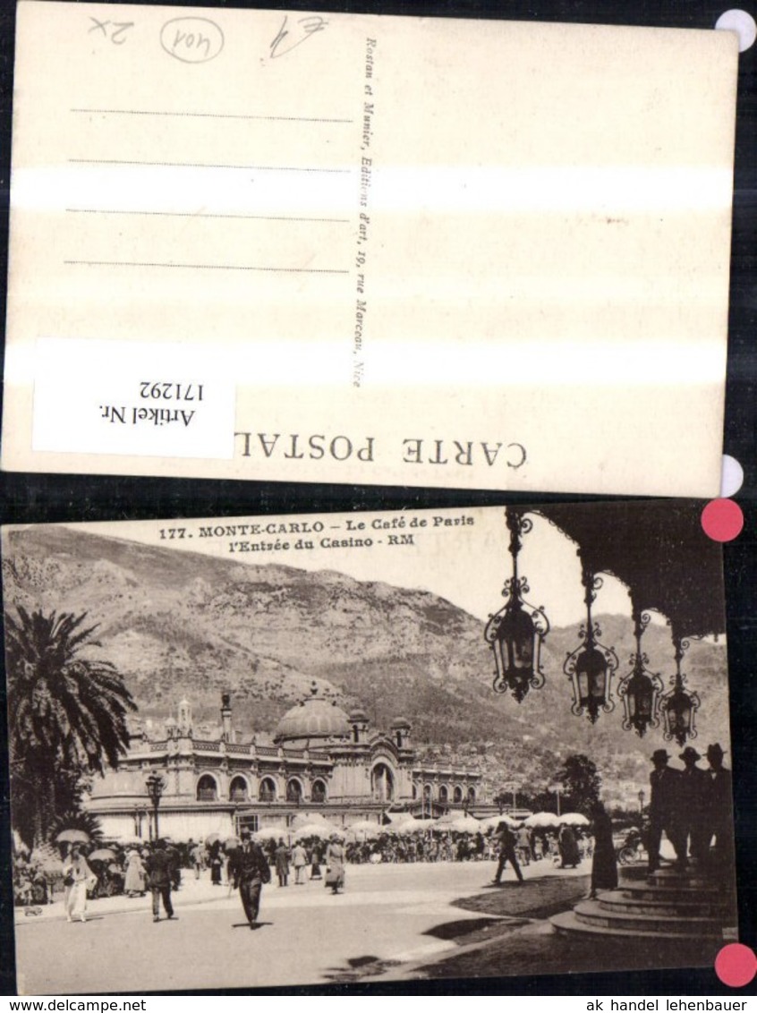 171292,Monte Carlo Le Cafe De Paris L Entree Du Casino Kasino Personen Strassenansich - Cafés & Restaurants