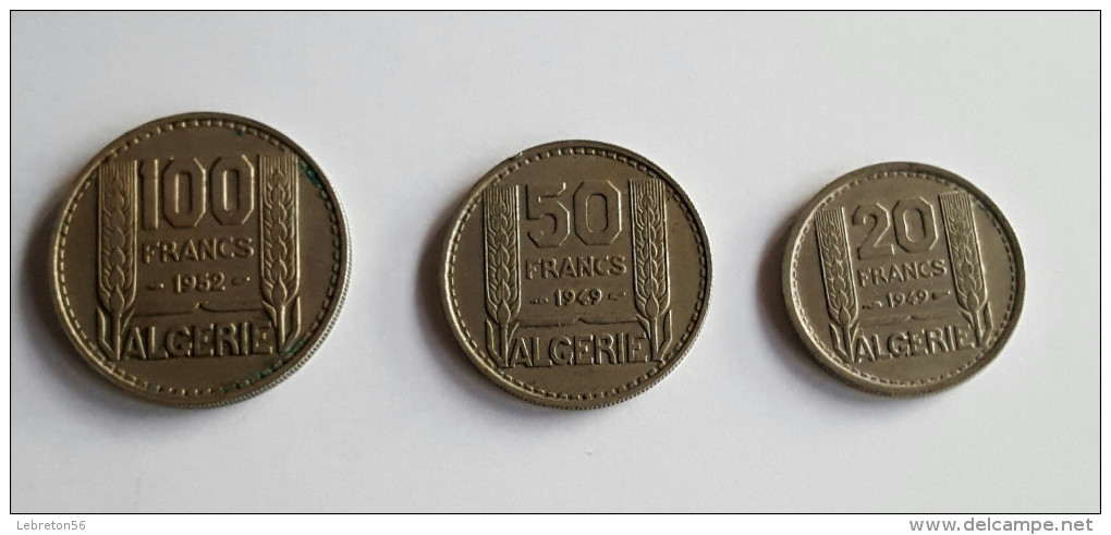 Série Algérie Turin 100F 50F 20F Année Mélangée Voir Photo - Vrac - Monnaies