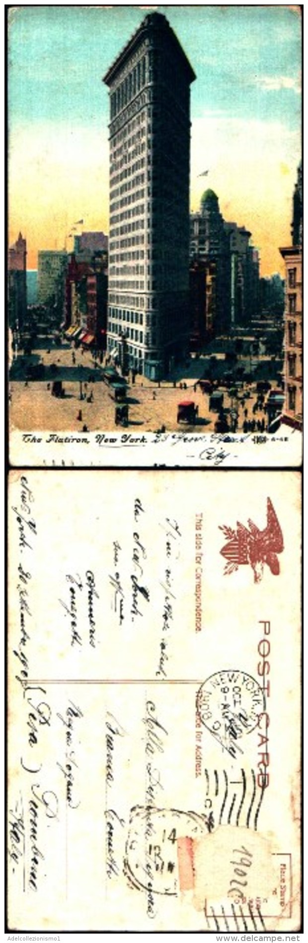 1902c) Cartolina Di The Flatiron New York-viaggata - Plaatsen & Squares