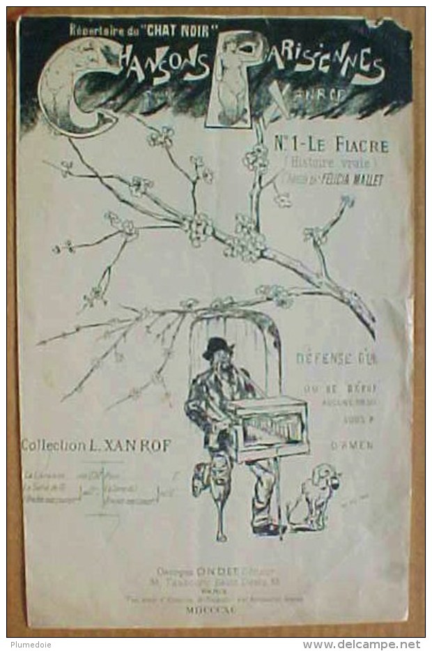 EO 1890 Partition REPERTOIRE DU CHAT NOIR , Chansons Parisiennes, FEMME NUE  SIRENE, SHEET MUSIC , MERMAID - Partitions Musicales Anciennes