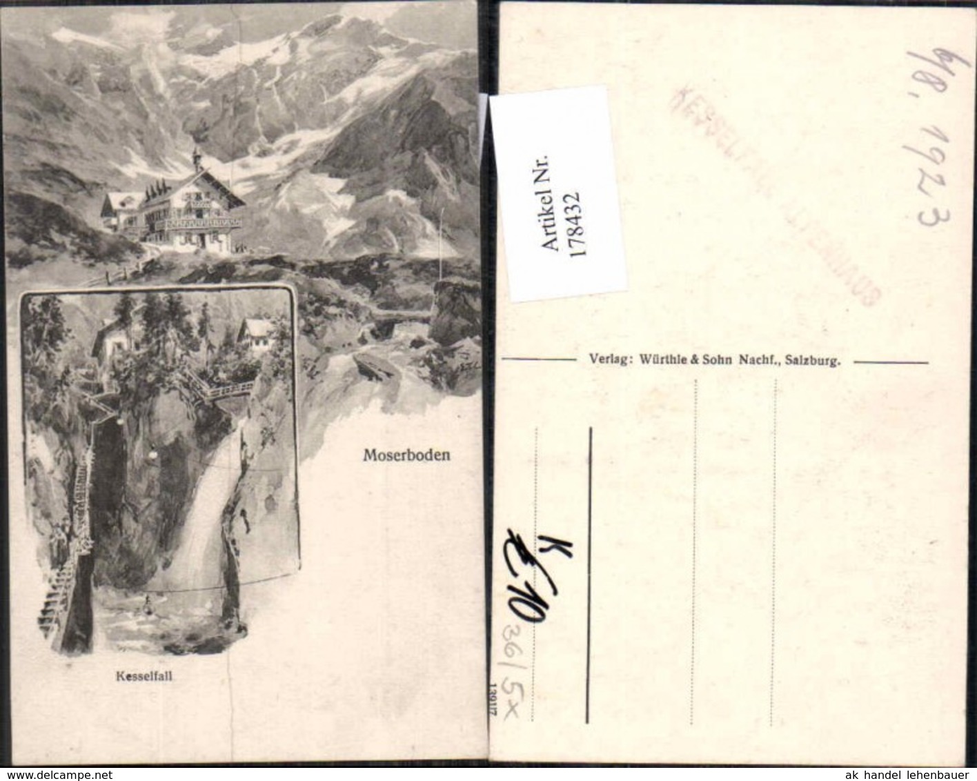 178432,K&uuml;nstler AK E.H. Compton Moserboden Kaprun Kesselfall Wasserfall - Compton, E.T.