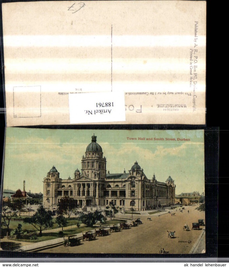 188761,S&uuml;dafrika Durban KwaZulu-Natal Town Hall And Smith Street Stra&szlig;enansicht Geb&auml;u - Südafrika