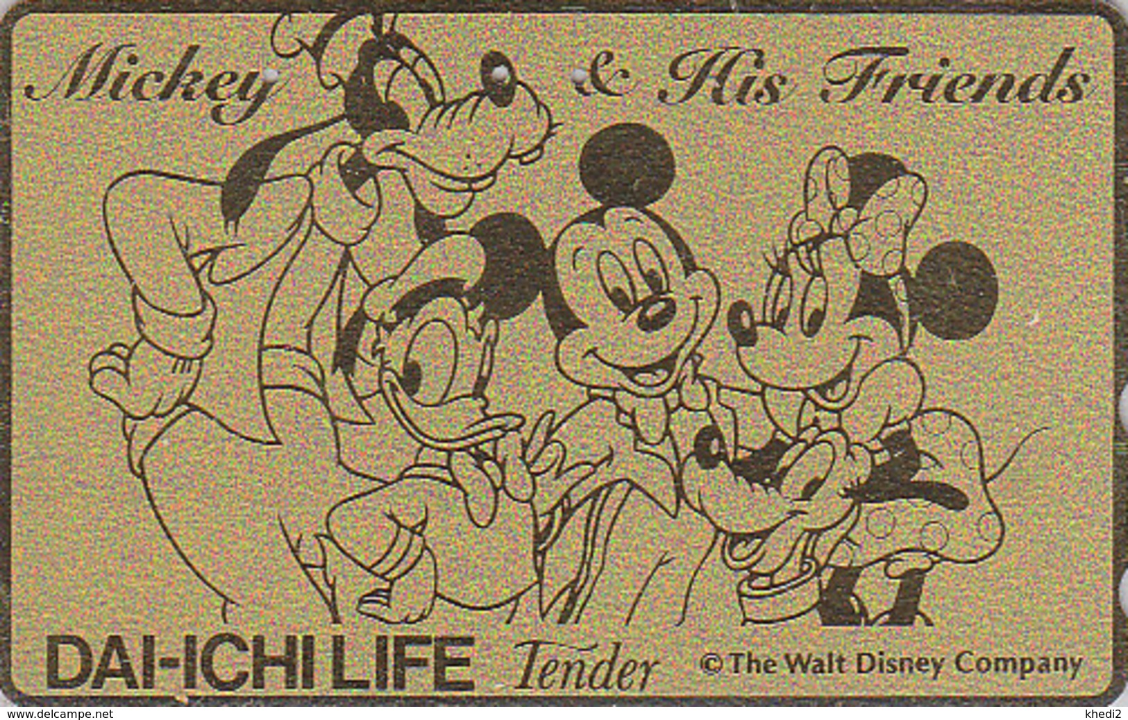 Télécarte Dorée Japon / 110-175427 - DISNEY - Dai Ichi Life - Japan Gold Phonecard Telefonkarte Assu - Disney