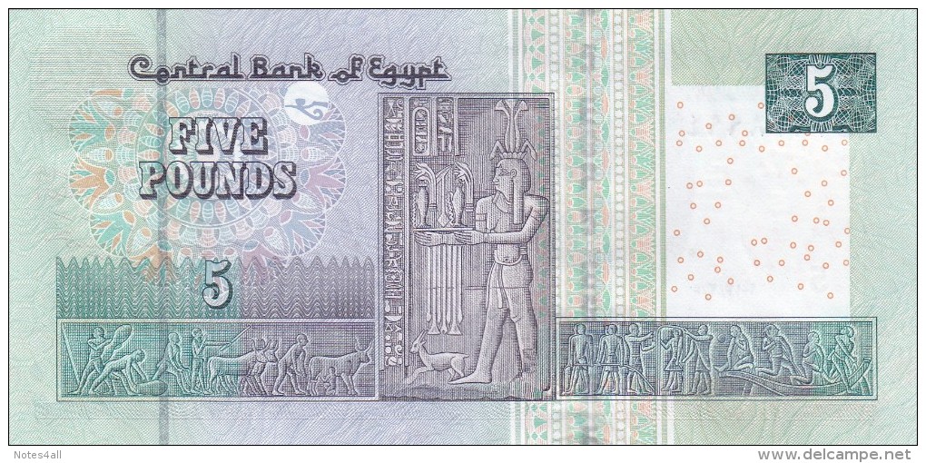 EGYPT 5 EGP 2013 P-63new SIG/ RAMEZ #22 UNC SIGNATURE PREFIX 999 UNC New Design - Egypt