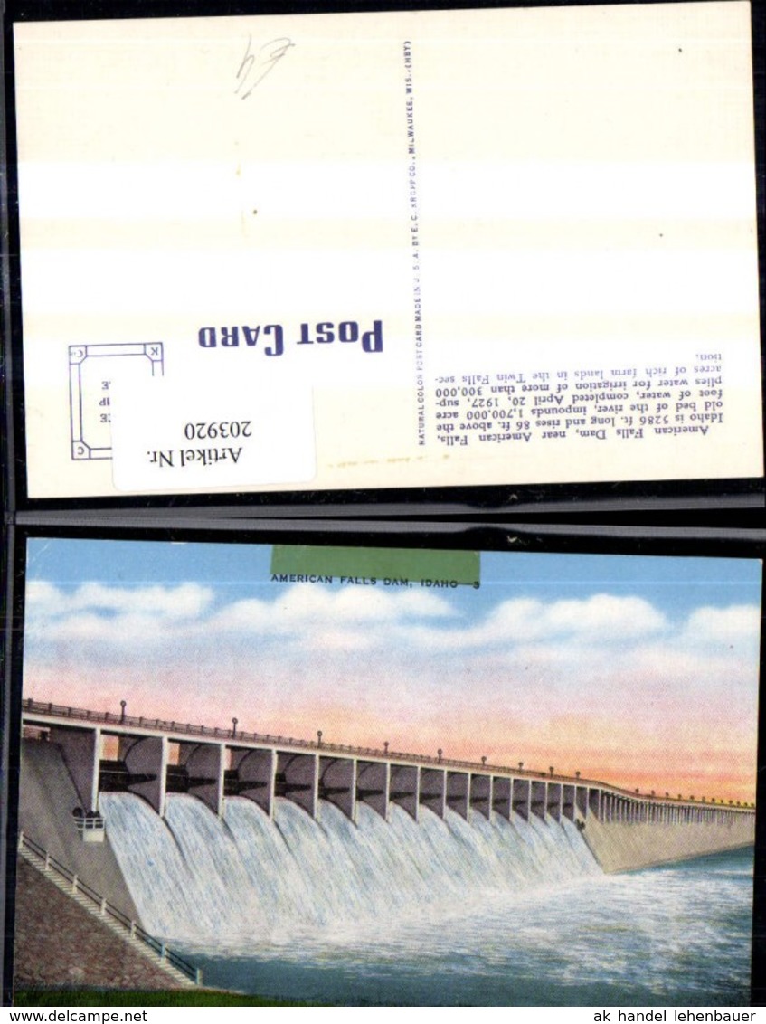 203920,Idaho American Falls Dam Near American Falls Damm - Other & Unclassified