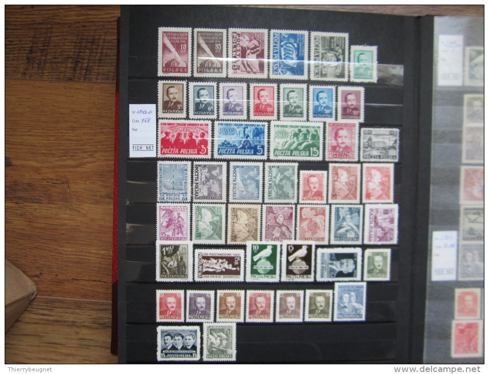 VEND SUPERBE COLLECTION DE TIMBRES NEUFS DE POLOGNE , 1933 - 1952 , DONT TIMBRES SURCHARGES DE 1951 !!!! - Collections