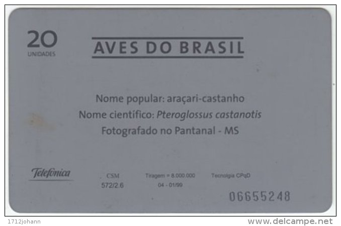 BRASIL C-669 Magnetic Telefonica - Animal, Bird - Used - Brésil