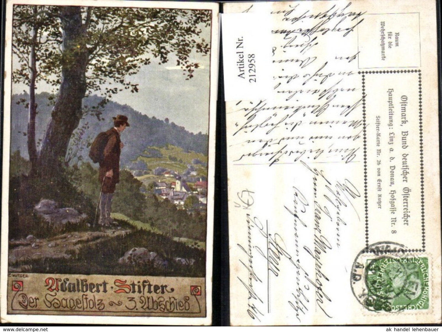 212958,Bund Deutscher &Ouml;sterreicher 26 E. Kutzer Adalbert Stifter Der Sagestolz 3 Absc - Kutzer, Ernst