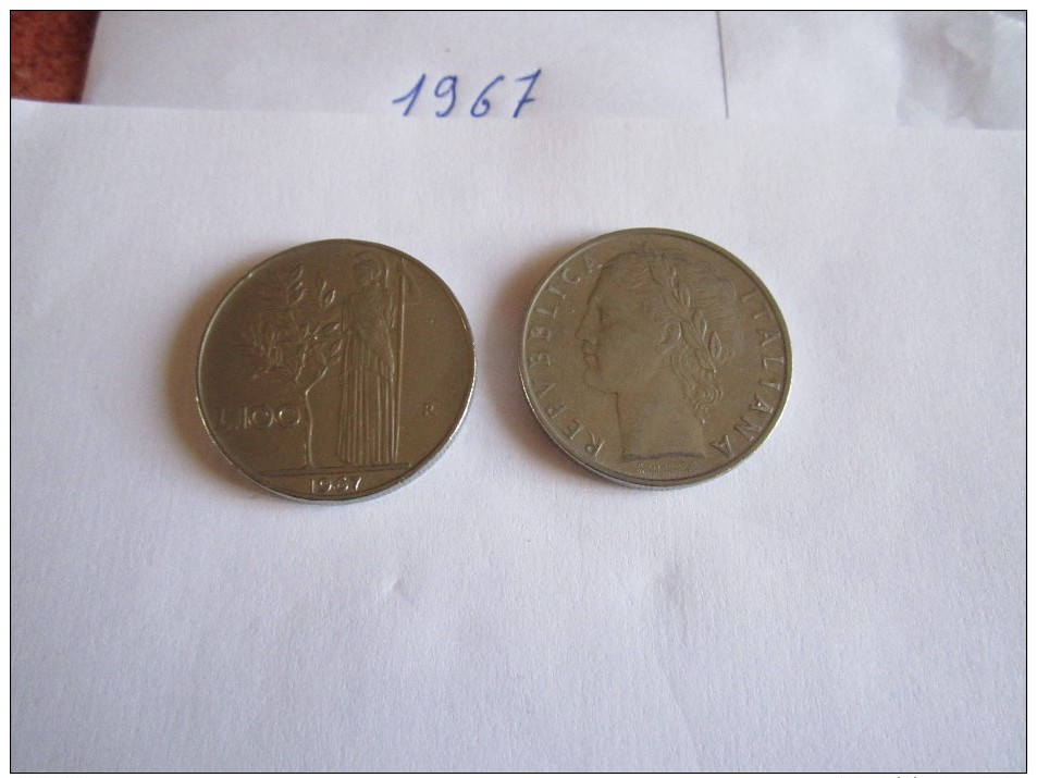 --1--PIECE--100--LIRE-ITALIE-1967-----TTB-SUP---- - 100 Lire